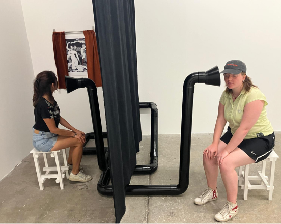 Photo de l'installation Proxémie avec les participants