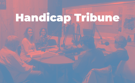 Handicap Tribune photo de couverture Rose et bleu